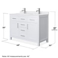 thumbnail image 4 of Wyndham Collection Beckett 48" Wood Double Bathroom Vanity in Nickel/White, 4 of 6