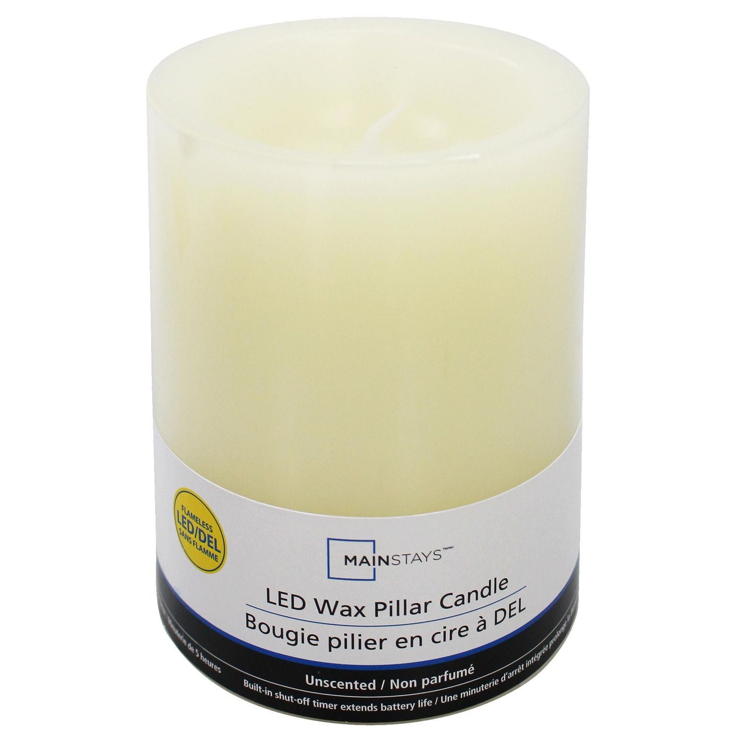 Mainstay 4" LED Wax Pillar Candle