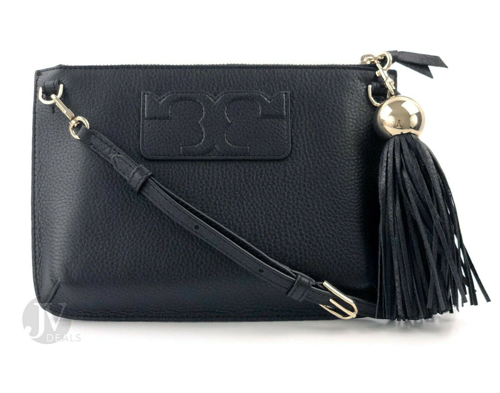 Tory Burch Pebbled Leather Boston Bag - Black Handle Bags, Handbags -  WTO590219