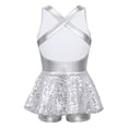 thumbnail image 2 of YEAHDOR Kids Girls Jazz Tap Dance Costume Sequins Bowknot Ballet Leotard Dress White 12, 2 of 7