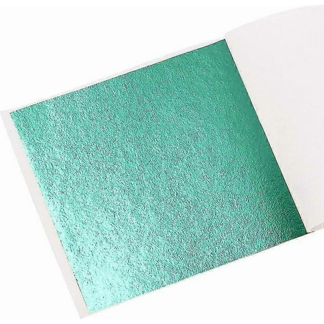 Cyan Foil Leaf Sheets,100 Sheets 3.15" Cyan Gilding Gold Foil For Paintings, Arts Crafts, Nail Deco, Furniture, Fashion And Accessories