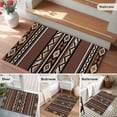 thumbnail image 6 of 2x3 Door Mat Rug, Brown Boho Non-Skid Rubber Backing Large Rectangle Rugs - Living Room Bedroom Home Office, Vintage Ethnic Tribe Retro Abstract Art Indoor Floor Mat Carpets Washable Rug, 6 of 9