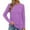 Purple Tops, variant on Htigea Long Sleeve Shirts for Women Casual Crew Neck Basic Fall Tops Loose Fit Comfy Pullovers White M