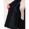 thumbnail image 5 of Abrigo con Solapa para Mujer Abrigo con Bolsillos y Cinturón Abrigo Abotonado de Invierno  Azul oscuro L, 5 of 5