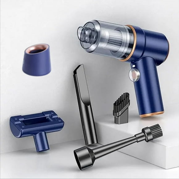 Aspirateur Portatif à Main, Aspirateur Portatif Sans Fil pour la Maison, Aspirateur de Voiture Sans Fil 9000Pa à Forte Aspiration avec Embouts pour Voiture, Maison, Bureau, Animal de Compagnie (Bleu)