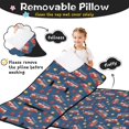 thumbnail image 3 of Fireman and Flame Blue Pattern Teens Toddler Nap Mat with Pillow, Sleeping Mat Bag for Preschool Daycare 51"x22", 3 of 6