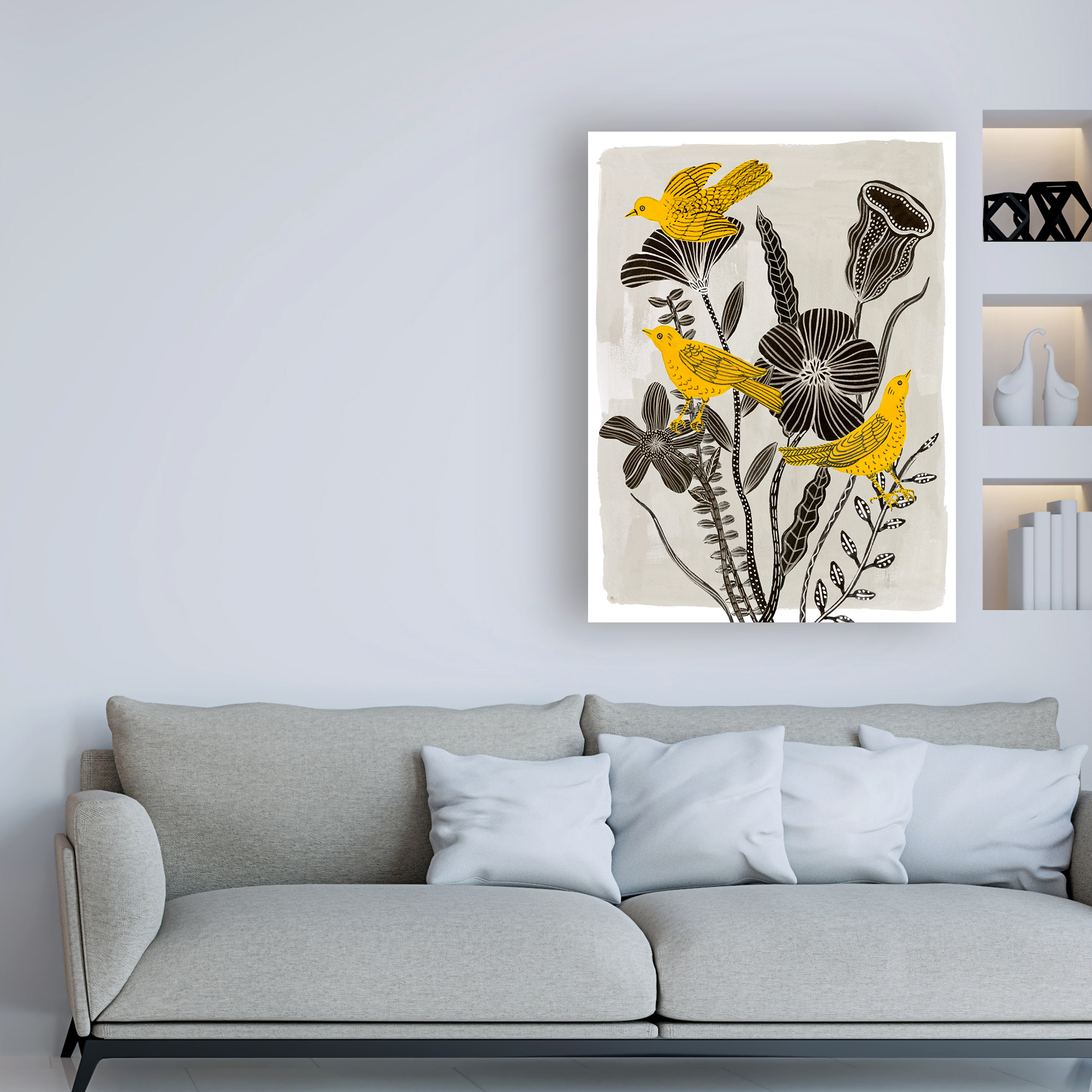 Trademark Fine Art 'Birds in My Garden I' Canvas Art by Melissa Wang