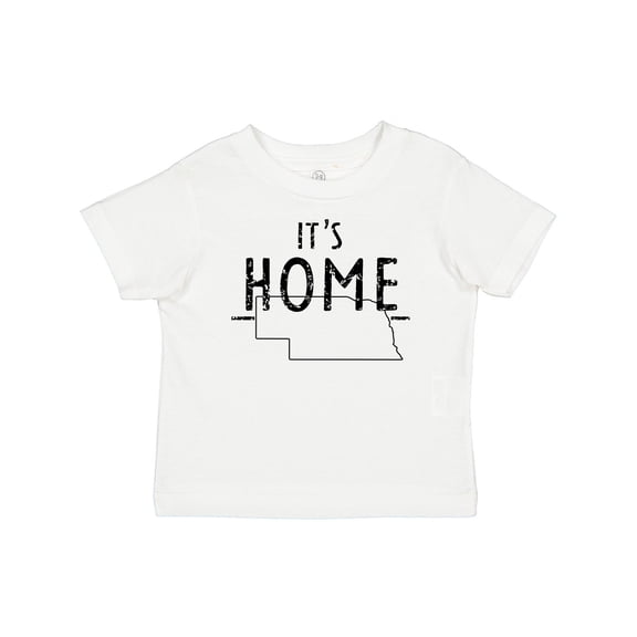 Inktastic It's Home- State of Nebraska Outline Distressed Text Boys or Girls Baby T-Shirt