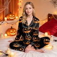 thumbnail image 5 of mgoYE Halloween Family Matching Pajamas Set Button Down Pumpkin Print, 5 of 9
