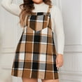 thumbnail image 2 of Kaemgyyd Women's Plus Size Dress Casual Plaid Sleeveless Overall Dress Fashion Flowy A-Line Mini Dresses Fall Winter Outfit, 2 of 6