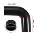 thumbnail image 3 of Juego de manguera de silicona 38mm 1.5 ID 90 grados Codo negro para coche Unique Bargains con 4 abrazaderas, 3 of 6
