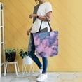 thumbnail image 4 of FORMRS Womens Canvas Tote Bag with Zipper Inner Pocket Shoulder Handbag, Watercolor Pink Marble Pattern, 4 of 7