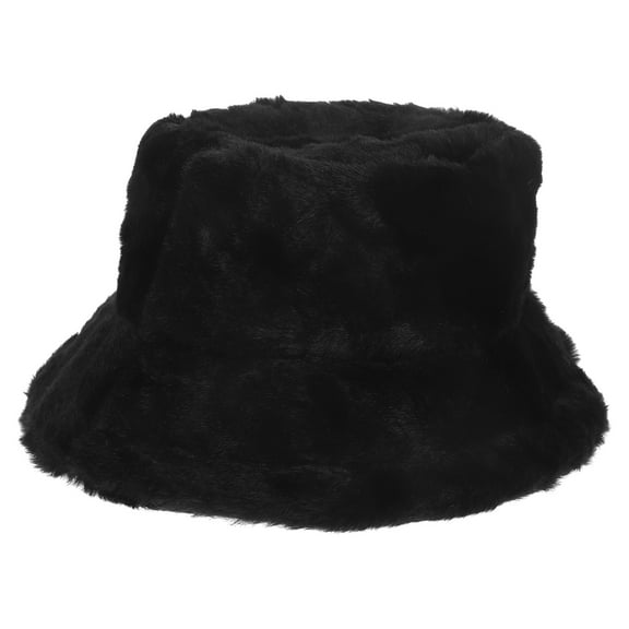 ELAYARD Womens Warm Bucket Hat Black Plush Fabric for Hiking Camping Outdoor