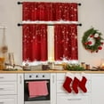 thumbnail image 6 of Christmas Kitchen Curtains Snowflake Red Winter Snow Window Curtains Valance and Tier Set 36 Inch Rod Pocket Short Tier Curtain for Room Kitchen Decor, 6 of 6