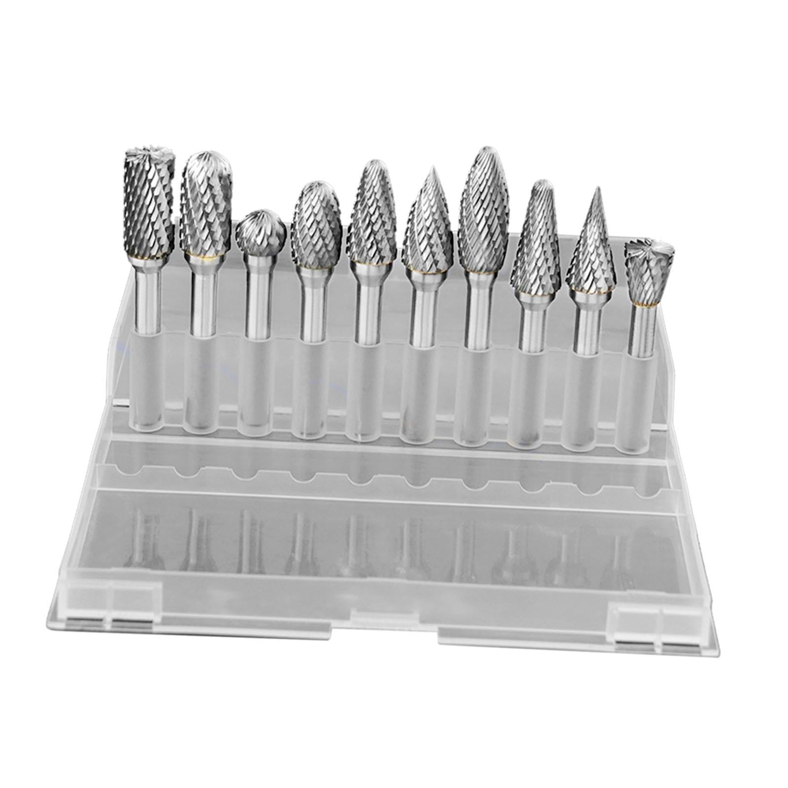 colaxi Rotary Drill Set Tungsten Steel, Metal Grinding Engraving Bits, Rotary Burr Set Double Cut Carving Bits for Metal Engraving