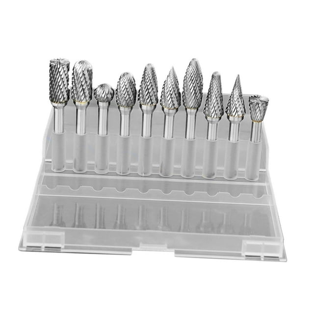 Juego de brocas rotativas de acero de tungsteno, brocas de grabado para molienda de Metal, juego de fresas rotativas, brocas de tallado de doble corte