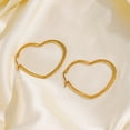 thumbnail image 2 of Body Candy Fashion Earrings for Women 40mm Gold Tone PVD Stainless Steel Heart Hoop Earrings, 2 of 2