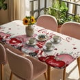 thumbnail image 3 of Gnomes Valentines Table Cloths for 3 Foot Rectangle Tables, Pink Red Love Heart Eucalyptus Rustic Patio Waterproof Elastic Fitted Tablecloths, Washable Rectangular Table Cover for Camping, 3 of 8