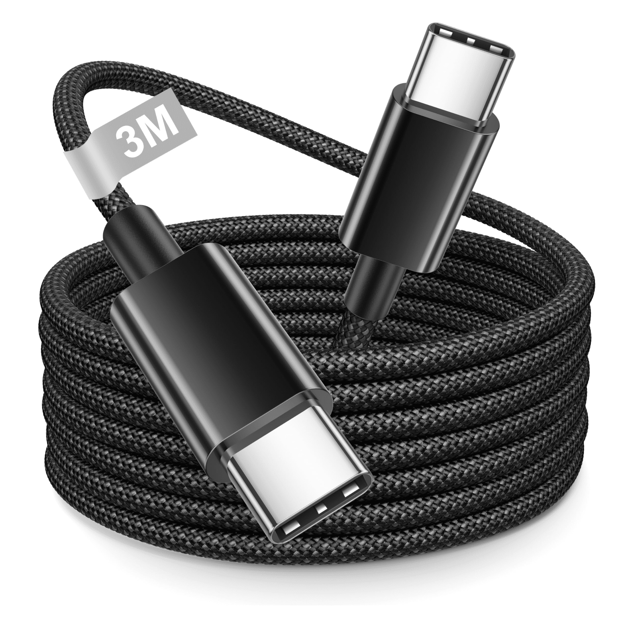 Eeyueer 3M USB C to USB C Charger Cable, Fast Charging Cord for iPhone & iPad, Type-C Power Lead Compatible with Samsung Galaxy & Google Pixel, MacBook Pro, Android Devices, Flexible TPE Jacket