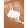 thumbnail image 6 of Women's White Envelope Clutch Purse with Faux Pearl Handle for Wedding Evening Party, 6 of 7
