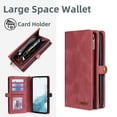 thumbnail image 4 of Allytech Detachable Magnetic Wallet Case for Samsung Galaxy S23 Plus with Wrist Strap, Large Capacity Luxury PU Leather Card Slots Zipper Cash Pocket Shockproof Protective Wallet Case - Red, 4 of 7