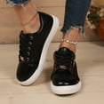 thumbnail image 2 of Platform Fashion Sneakers for Women Spring Fall Casual Leather Lace up Chunky Walking Flats Shoes, 2 of 7