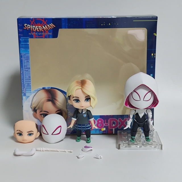 Spidergewen Mini Action Figure Model Movable Box Set with Interchangeable Parts, 4-Inch