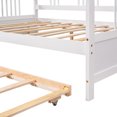 thumbnail image 6 of Full Size Daybed Wood Bed with Twin Size Pull Out Trundle, Wood Sofabed Loveseat Couch with Backrest and Armrest, White, 6 of 9