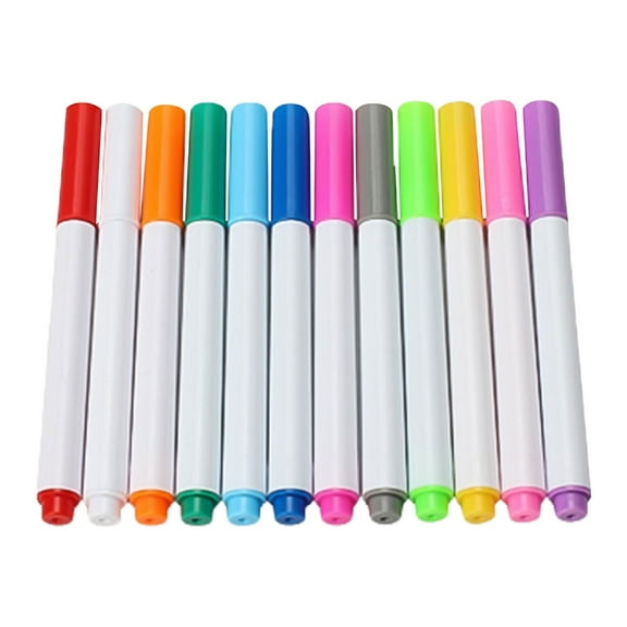 12 Colors Disappearing Fabric Marker Pen Water Soluble Pen Water Erasable Pen Temporary Marking Pen for Sewing Quilting