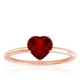 thumbnail image 1 of GemsNY July Birthstone - Dainty Heart Shape Four Prong Ruby Solitaire Ring (Grade - AAAA | 0.60cts.), 1 of 4