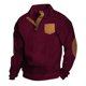 thumbnail image 2 of pstuiky camisa de manga larga para hombre, Suéter de hombre con botones, color liso, cuello alto, mangas largas y cuadrados pequeños top de hombre xxl, 2 of 6