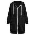 thumbnail image 6 of Women's Zip Up Hoodies Long Tunic Sweatshirts Oversized Fleece Casual Long Sleeve 2026 Fall Hoodie Jacket Coat, #01_Black, L, 6 of 6