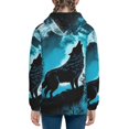 thumbnail image 6 of Naloa Blue Full Moon Wolf Teenage Zipper Hoodie, Long Sleeve Zip Up Hoodies Casual Jackets Tops for 7-12 Years-Medium, 6 of 6
