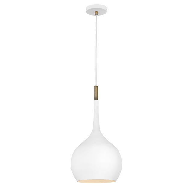 Hinkley Canada Ziggy 12" LED Pendant Light in Chalk White & Brass – 4457CI