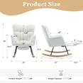 thumbnail image 2 of Nursery Rocking Chair, Teddy Upholstered Glider Rocker, Rocking Accent Chair, Adjustable Footstool, Side Pockets, Padded Seat with High Backrest Armchair, Comfy Side Chair for Living Room, Bedroom, 2 of 9