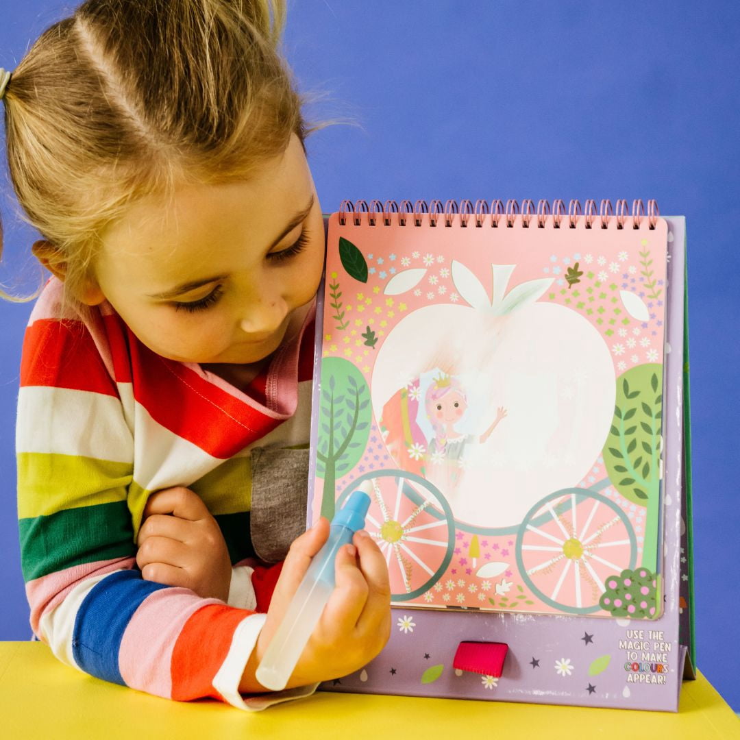 Floss & Rock Fairy Tale Magic Water Easel Pad and Pen, 10 Inch, Multicolor