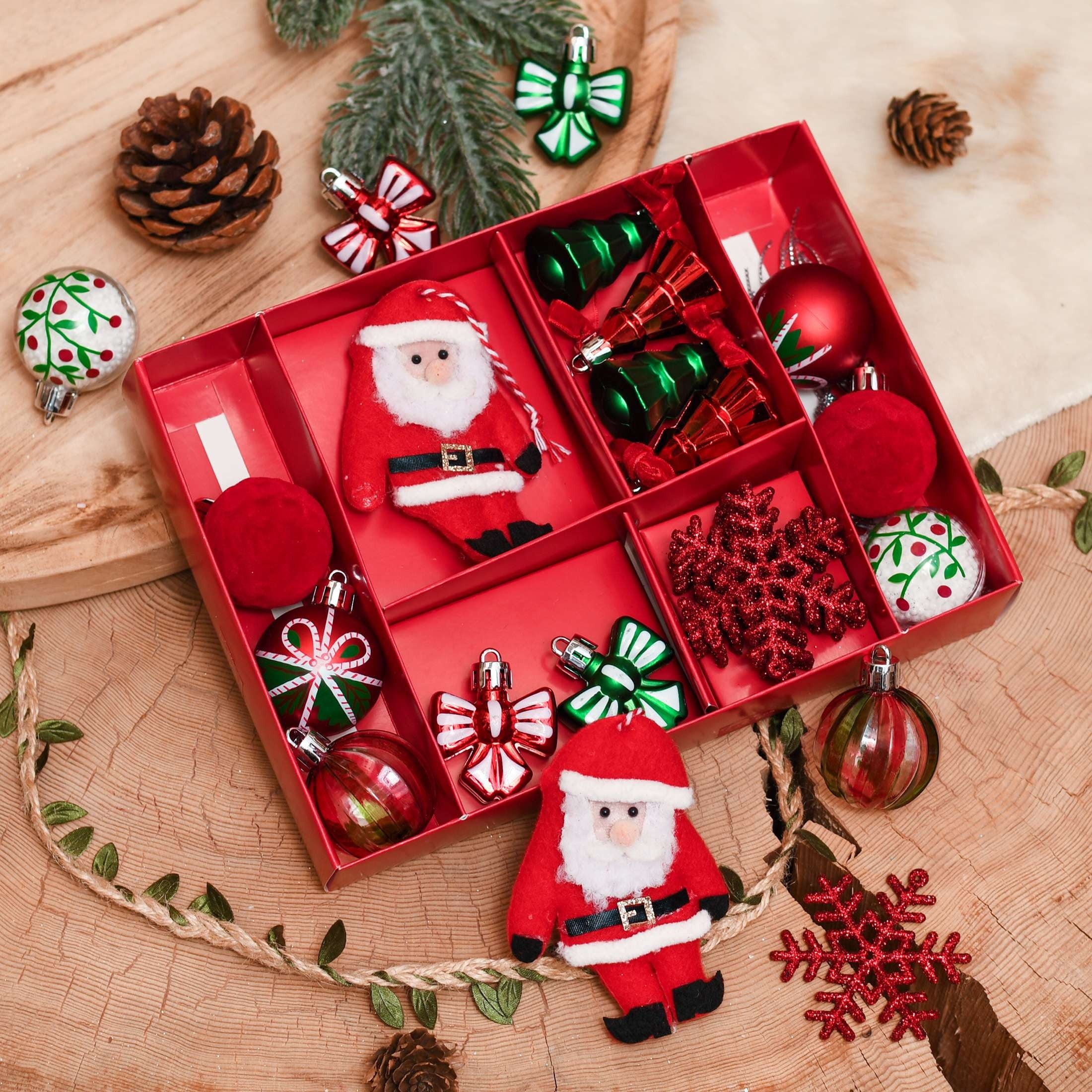 24-Count Red/Green/White Mini Christmas Ornaments, by Holiday Time