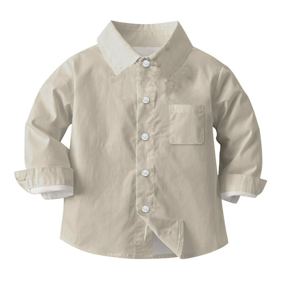 breaise Boys' Long Sleeve Oxford Dress Shirt Button Down Tshirt School Party Wedding T Shirt