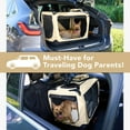 thumbnail image 4 of Collapsible Portable Dog Kennel, 28 Inch Soft-Sided Pet Crate for Medium/Small Dogs, 3-Door Ideal for Travel, Car Trips, Indoor & Outdoor, Beige, 4 of 6