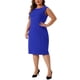 thumbnail image 4 of Conjuntos de trajes de talla grande Agnes Orinda para mujeres, dos piezas, chaquetas y vestido sin mangas, conjuntos de trajes de negocios informales 4X azul real, 4 of 6