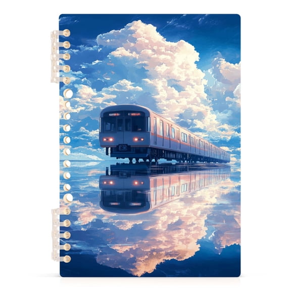 Train in Blue Sky Notebooks 1-subject Journal 60 Sheets A5 College Ruled Paper Detachable Ring 8.3"x5.7"