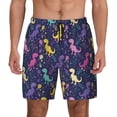 thumbnail image 2 of Goofa Colorful Dinosaur Printed Men's Swim Trunks Board Shorts Quick Dry Mens Swimming Trunks with Compression Liner,Breathable Fit Hawaii Beach Shorts-Small, 2 of 9