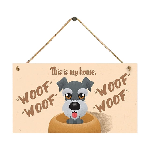 Wooden Sign Dog Tag Rectangular Wood Decoration Pet Slogan Pendant Decoration