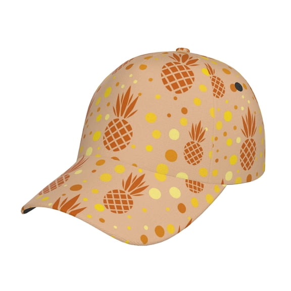 Pofeuu Pineapples Print Adult Adjustable Embroidered Graphic Baseball Hat for Men and Women