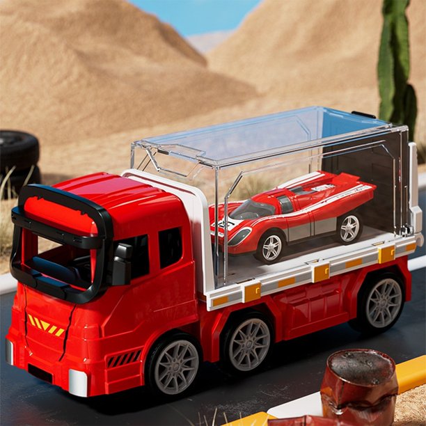 Children's Inertial Container Truck Toy Boy's Drop Alloy Container Flat Detachable Small Car Model