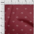 thumbnail image 2 of oneOone Polyester Spandex Maroon Fabric Retro Bear Sewing Material Print Fabric By The Yard 56 Inch Wide, 2 of 5