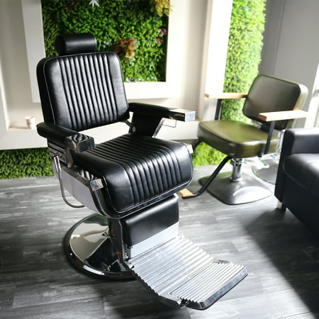 Ainfox Black Heavy-duty Hydraulic Recline Barber Chair Salon Spa Simple