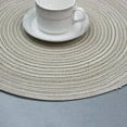 thumbnail image 4 of Juego de 4 manteles individuales redondos tejidos, elegantes manteles individuales de 15 pulgadas para mesas de comedor, decoración de fiestas en interiores y exteriores (crema marfil), 4 of 7