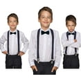 thumbnail image 4 of Sunjoy Tech Kids Adjustable Elastic Y-Back Suspenders, 3 Clips, 55cm-65cm, Black, 4 of 7