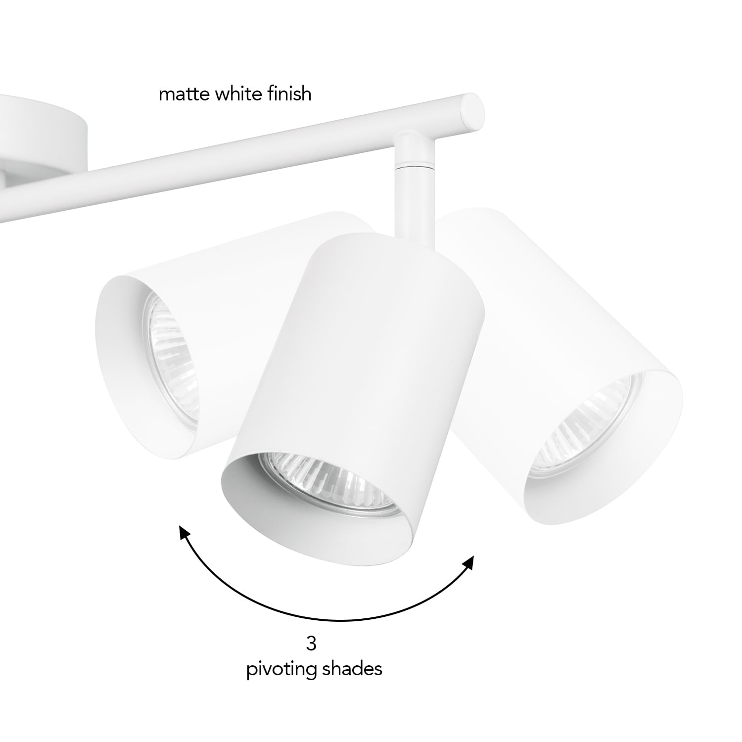 Globe Electric 21" 3-Light Matte White Track Lighting with Pivoting Track Heads